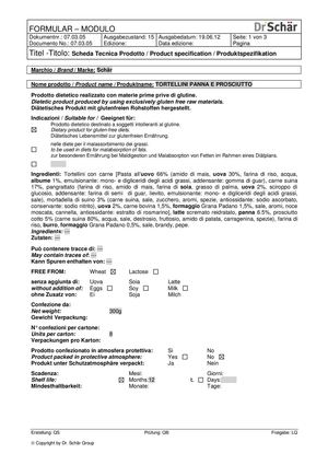 Tortellini Panna E Prosciutto Schar Per Celicaci