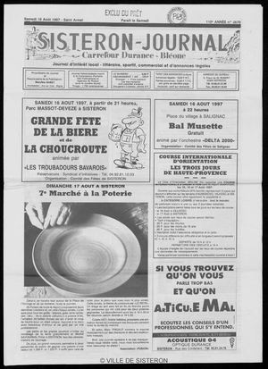 Le Sisteron Journal du 16/08/1997