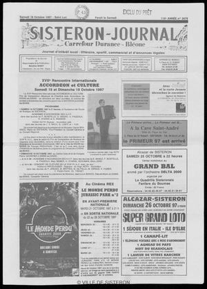 Le Sisteron Journal du 18/10/1997