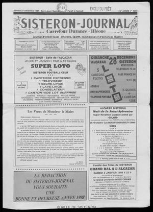 Le Sisteron Journal du 27/12/1997