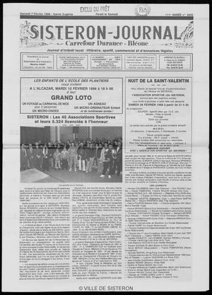 Le Sisteron Journal du 07/02/1998