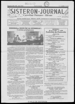 Le Sisteron Journal du 23/05/1998