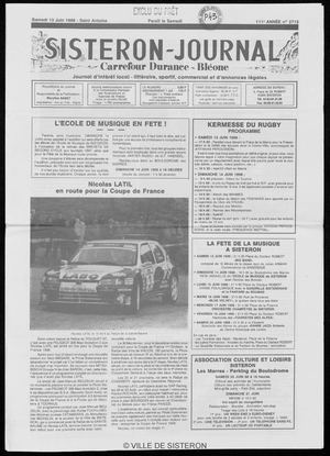 Le Sisteron Journal du 13/06/1998