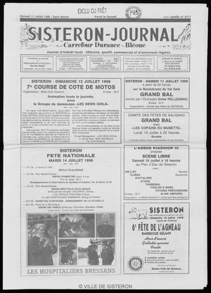 Le Sisteron Journal du 11/07/1998