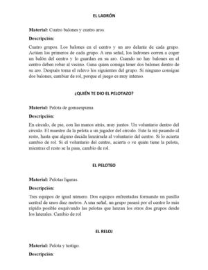 Cartilla De Juegos Deportivos