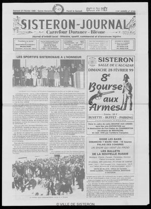 Le Sisteron Journal du 27/02/1999