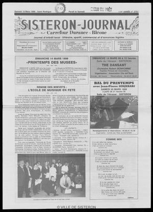 Le Sisteron Journal du 13/03/1999