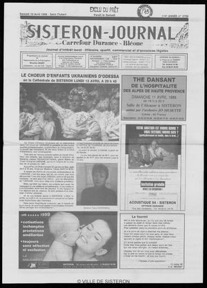 Le Sisteron Journal du 10/04/1999