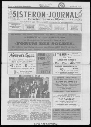 Le Sisteron Journal du 22/01/2000
