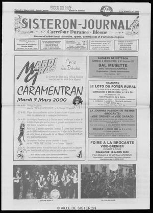 Le Sisteron Journal du 04/03/2000