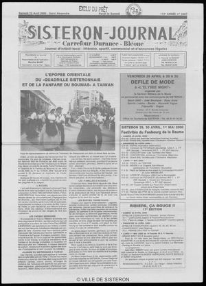 Le Sisteron Journal du 22/04/2000
