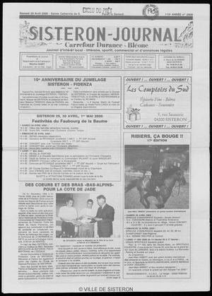 Le Sisteron Journal du 29/04/2000