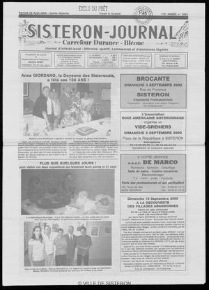 Le Sisteron Journal du 26/08/2000