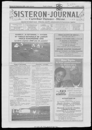 Le Sisteron Journal du 30/09/2000