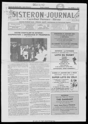 Le Sisteron Journal du 20/01/2001