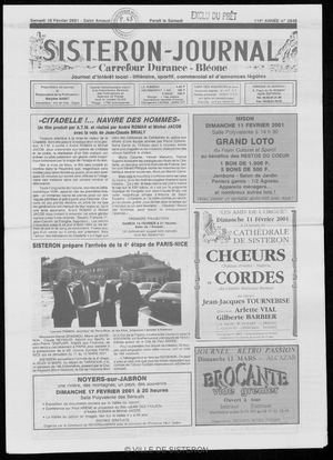 Le Sisteron Journal du 10/02/2001
