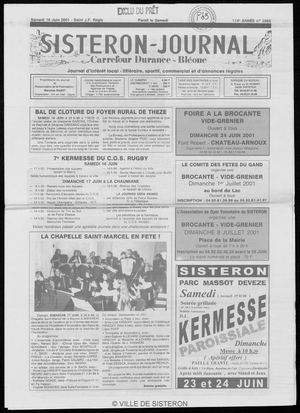 Le Sisteron Journal du 16/06/2001