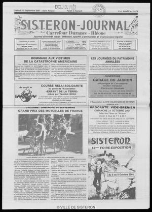 Le Sisteron Journal du 15/09/2001