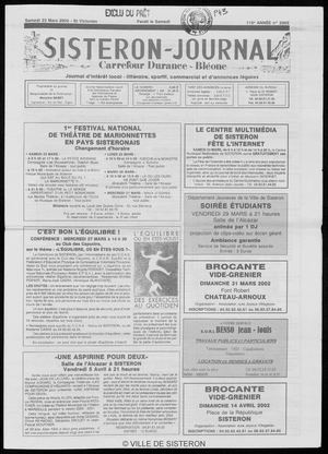 Le Sisteron Journal du 23/03/2002