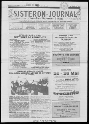 Le Sisteron Journal du 18/05/2002