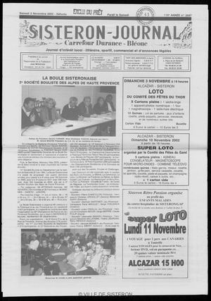 Le Sisteron Journal du 02/11/2002