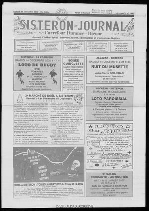 Le Sisteron Journal du 14/12/2002