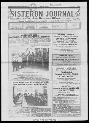 Le Sisteron Journal du 22/02/2003