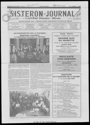 Le Sisteron Journal du 12/04/2003