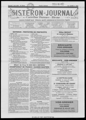 Le Sisteron Journal du 07/06/2003