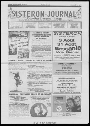 Le Sisteron Journal du 12/07/2003