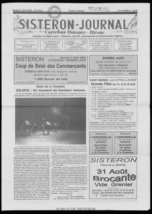 Le Sisteron Journal du 09/08/2003