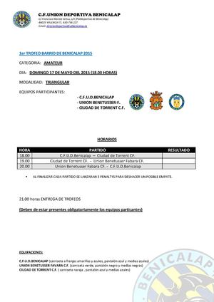 Horarios Torneos Y Triangulares