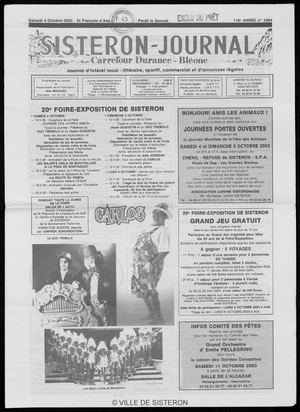 Le Sisteron Journal du 04/10/2003