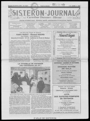 Le Sisteron Journal du 25/10/2003