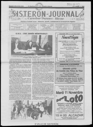 Le Sisteron Journal du 08/11/2003