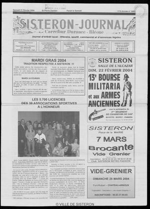 Le Sisteron Journal du 21/02/2004