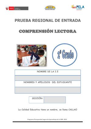 Prueba De C Lectura 2° Grado