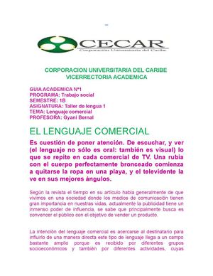 lenguaje comercial ( social communication)