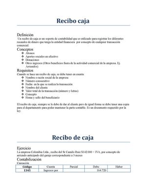 Recibo Caja Contabilidad