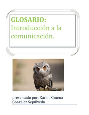 Glosario introducción a la comunicación