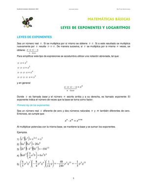 LEYES DE EXPONENTES Y LOGARITMO