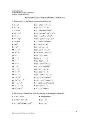 Ejerciciosfactorización