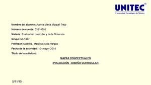 Mapa Conceptual Evaluación Y Diseño Curricular
