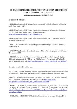 Bibliographie médiation numérique en bibliothèque