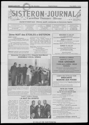 Le Sisteron Journal du 09/07/2005