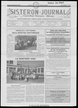 Le Sisteron Journal du 10/09/2005
