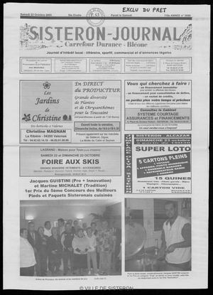 Le Sisteron Journal du 22/10/2005