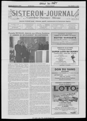 Le Sisteron Journal du 29/10/2005