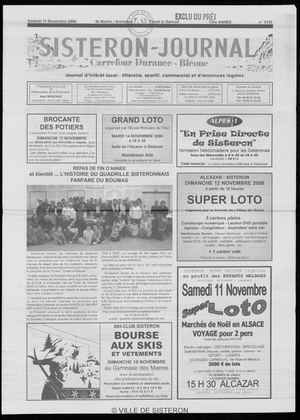 Le Sisteron Journal du 11/11/2006