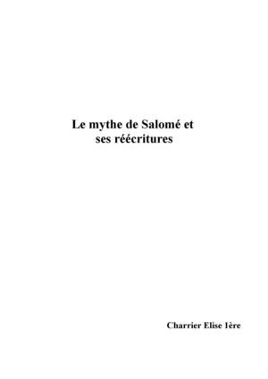 Mythe De Salomé Les Réecritures